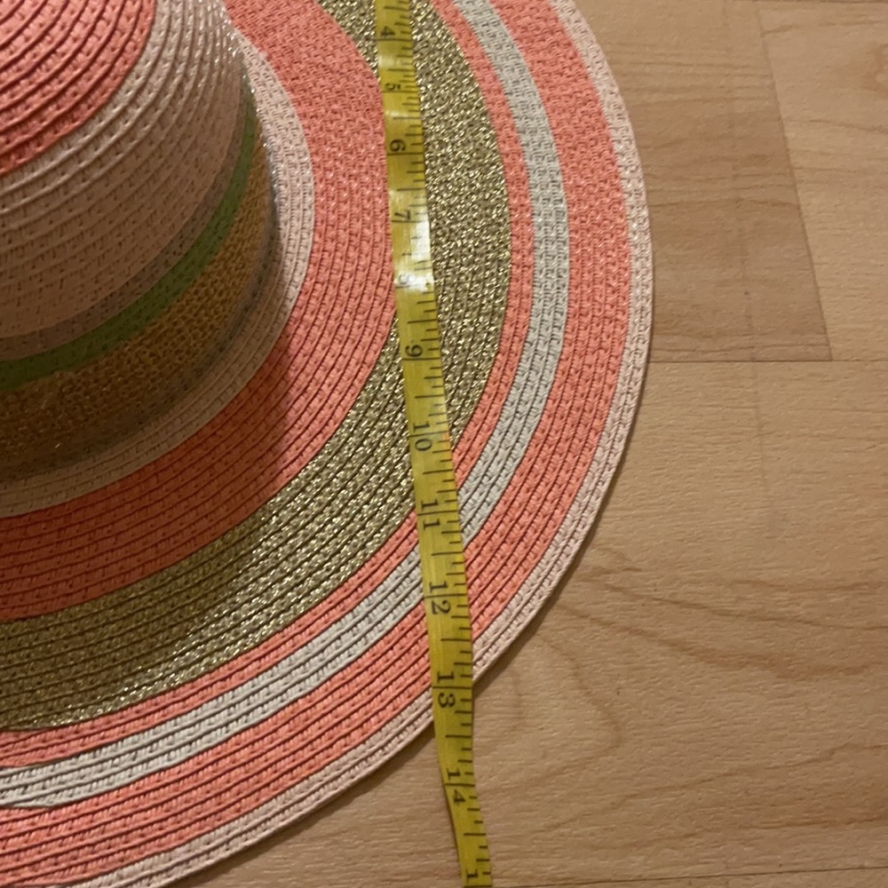 Vintage colorful gold,pink,peach and green Sun Hat - Picture 8 of 10